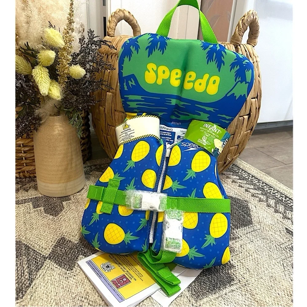 New Speedo Infant ~30 LB Pineapple Print Life Jacket Vest Swim NWT~ Speedo